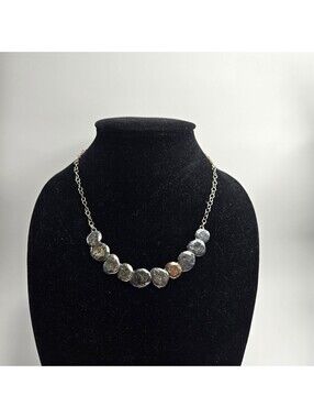 Silpada Sterling Silver Necklace Hammered Disc Coin Modernist Still Shining